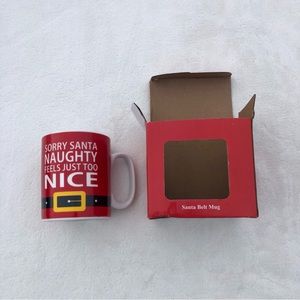 NWT Christmas Mug Coffee Cup Sorry Santa Naughty Feels Just Too Nice